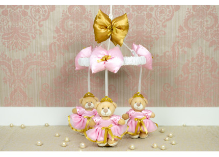 Móbile Ursa Princesa rosa