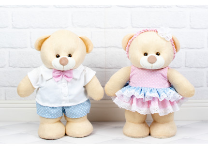 Casal Ursos Amore 30 cm Chá...