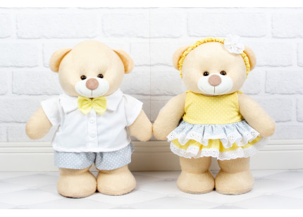 Casal Ursos Amore 30 cm Chá...