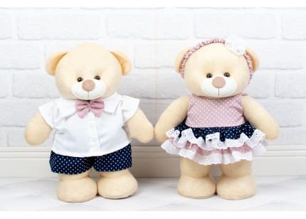 Casal Ursos Amore 30 cm Chá...