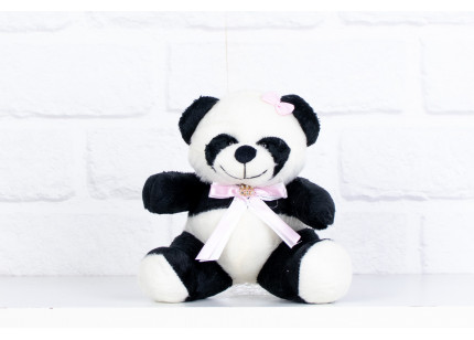 Urso Panda Tedde 12 cm Laço...