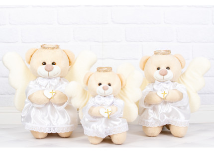 Ursos Anjo Vestido branco -...