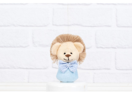 Leão Bebê 7 cm xadrez de azul