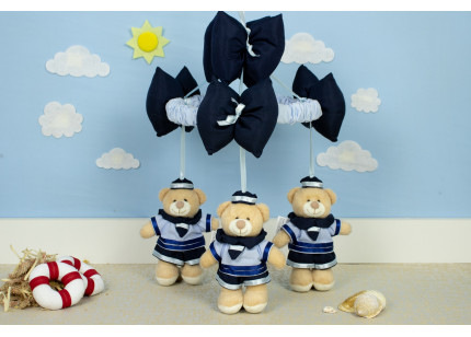 Móbile Urso Marinheiro azul...